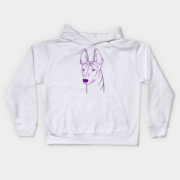 Xoloitzcuintli (Lilac and Purple) Kids Hoodie by illucalliart